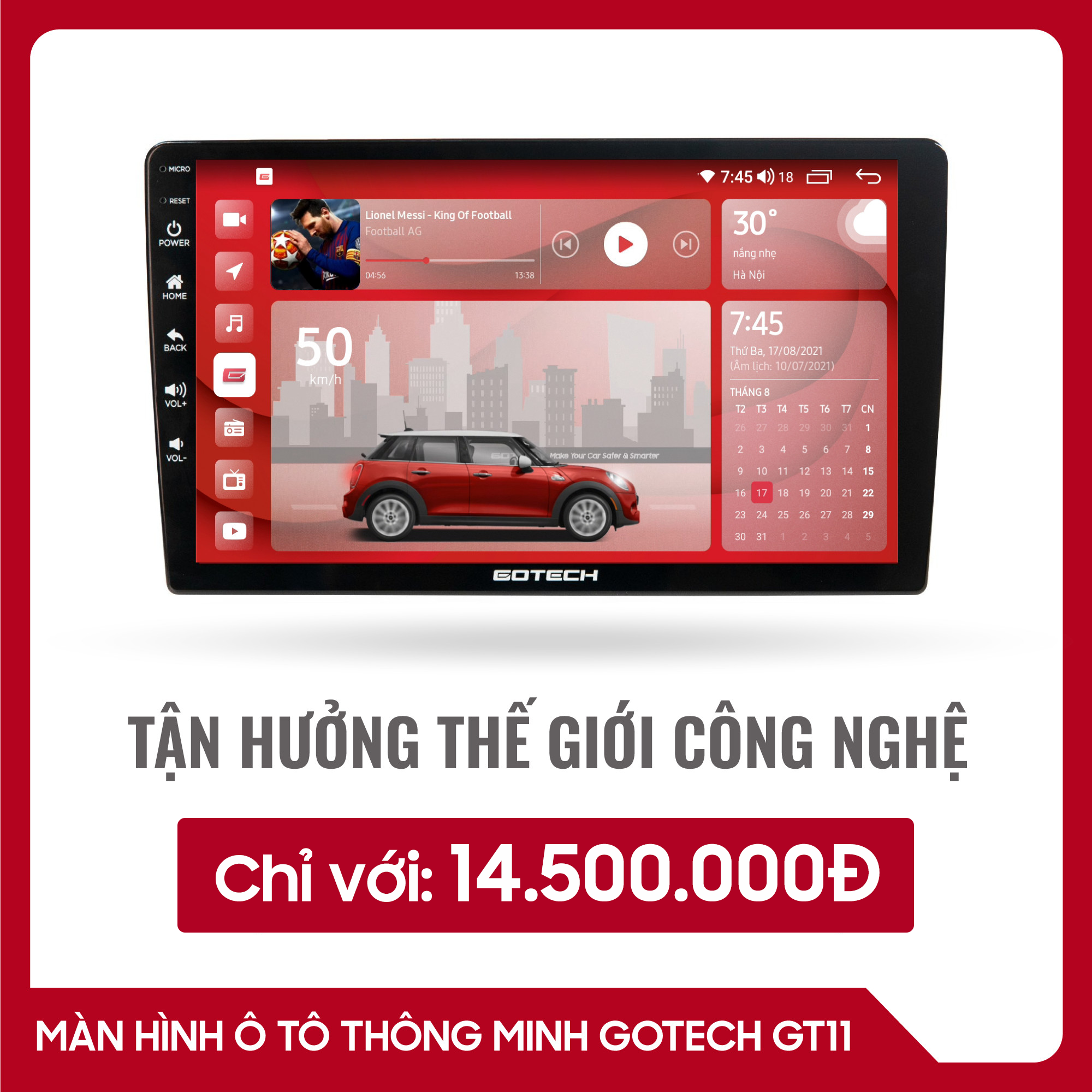 MÀN HÌNH ANDROID Ô TÔ GOTECH GT11